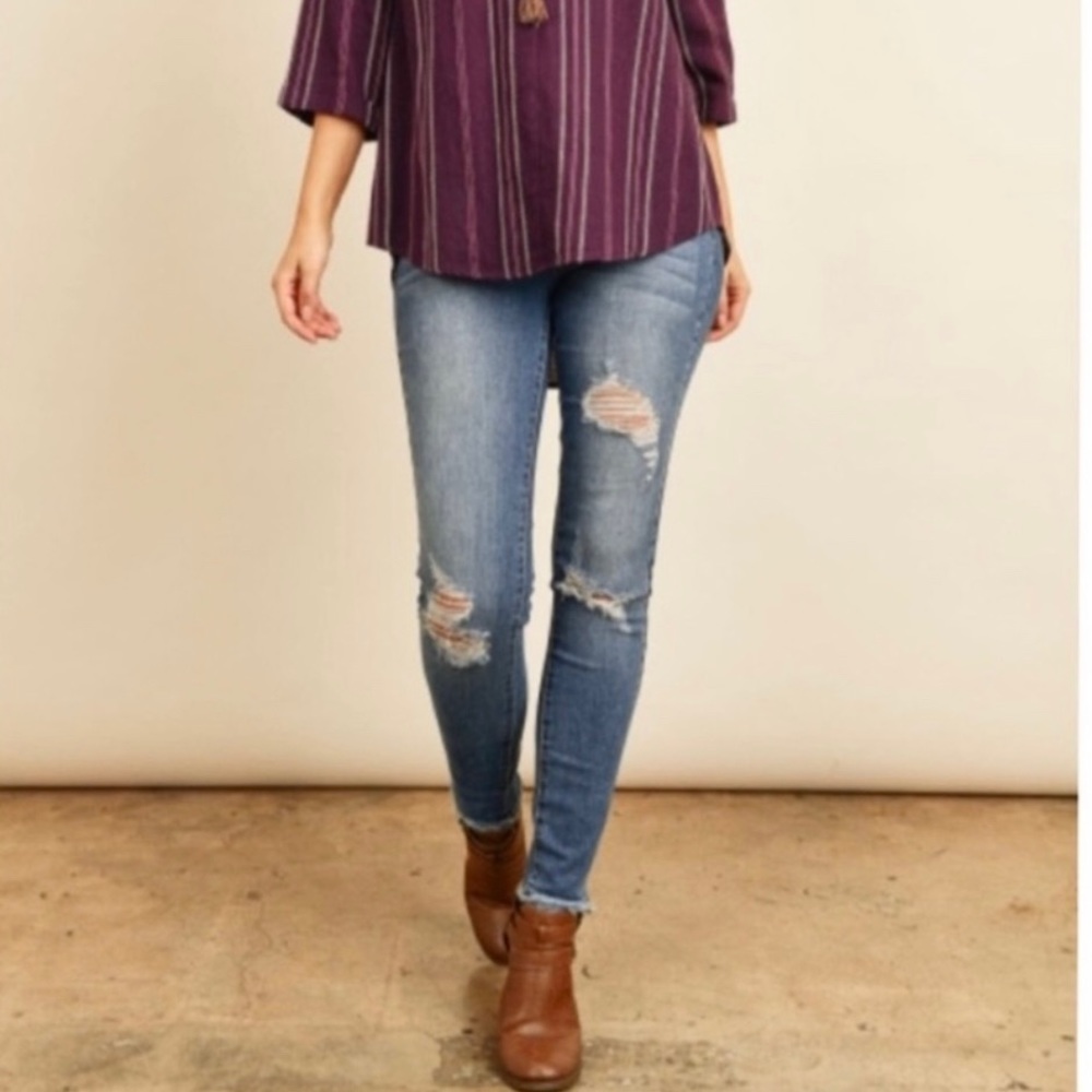 BOHO TOP CHIC top richly colored variegated stripe jacquard woven top S small - Picture 13 of 14